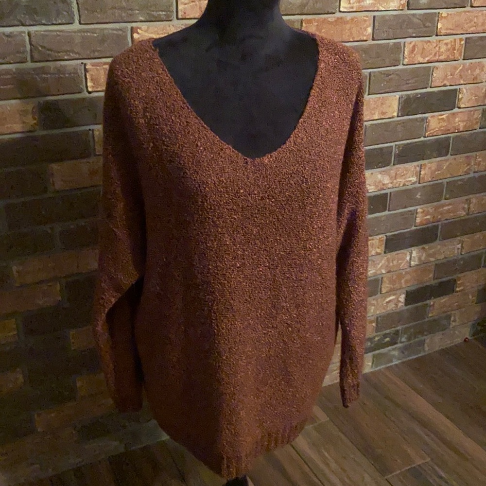 Size large rust colored vneck sweater